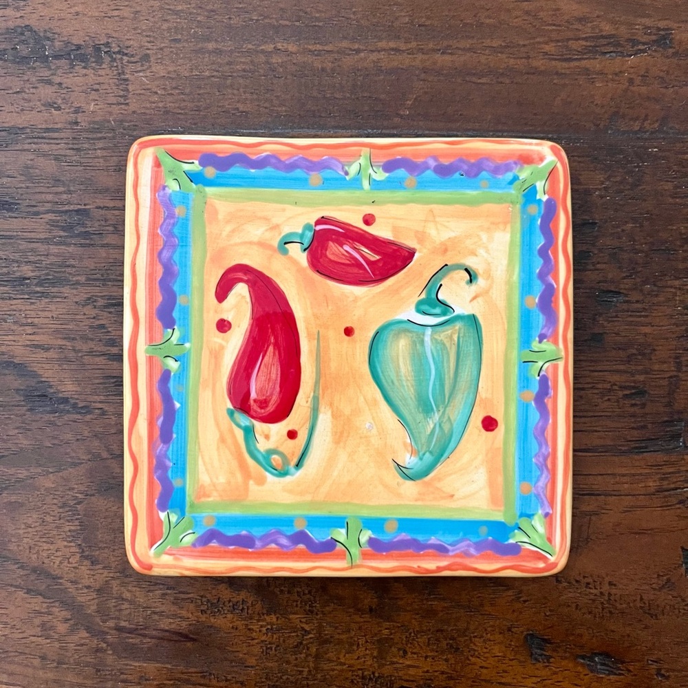 Clay Art Chili Pepper Ceramic Trivet Dish Southwest Decor Vintage - Picture 2 of 7